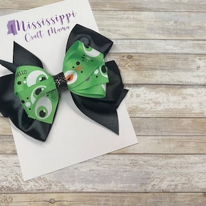 Halloween Hair Bow: Candy Corn Ribbon, Alligator Clip