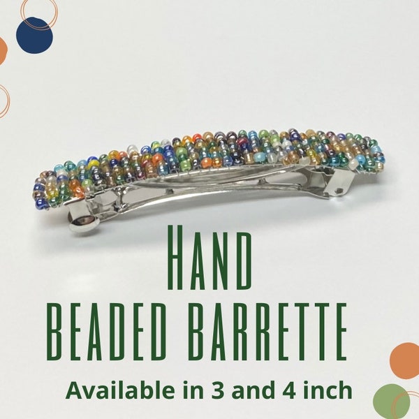 Big barrette, created by hand, hairdresser gift, decorative barrette, colorful barrette, female gift idea, Art Deco barrette