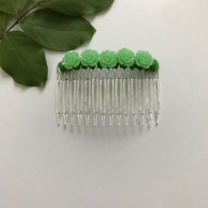 Saint Patricks Day, side hair comb, beaded hair pieces, floral hair comb, beaded hair comb, bridesmaid thank you, green hair comb