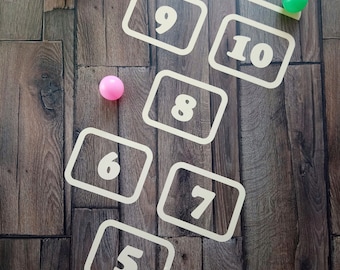 KMOTASUO Hopscotch Floor Decals - 20 Number Game Stickers For Kids Bedroom & Playroom (2 Sets)