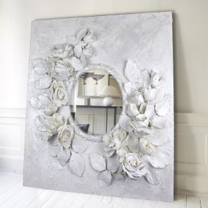 Mirror Decorated with 3D Flowers, Big Mirror, Mirror, Wall Mirror