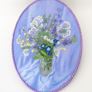 Tableau en relief Bouquet de fleurs sauvages violet des champs