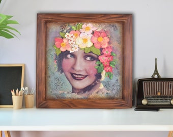 Portrait Peinture Plâtre Mur Art un d’un genre 3d Housewarming Cadeau Impasto Peinture