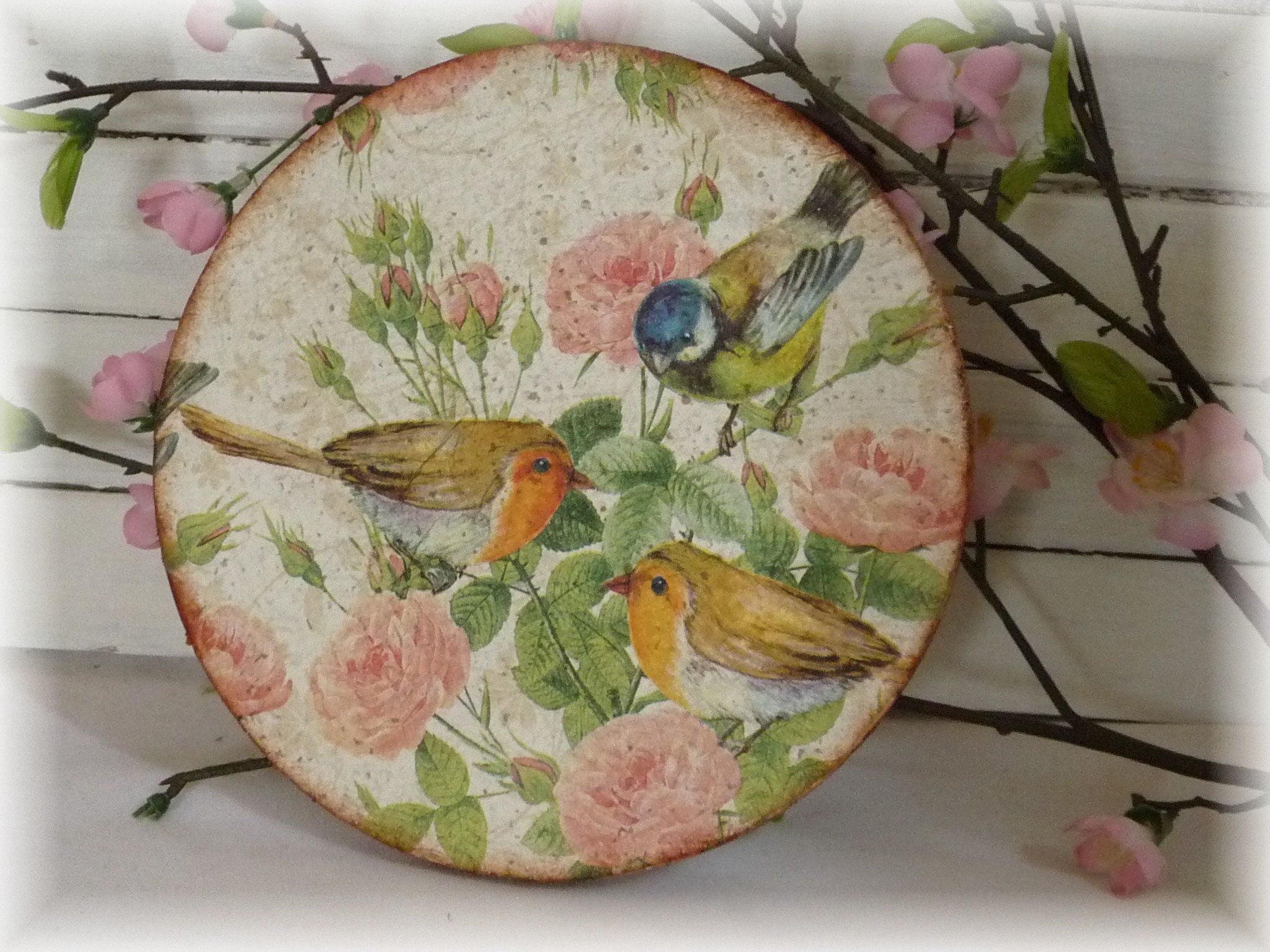 Le Printemps Est Arrivé, Les Oiseaux Chantent, Déco Murale, Oiseaux, Plaque de Liège