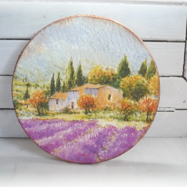 Un petit air de Provence, rond en liège, déco murale, déco provençale