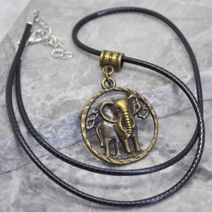 Vintage Style Bronze Elephant Pendant Necklace, Ladies Girls, Mens Gift, Handmade to Order,  Animal Lover, Safari, African Wildlife