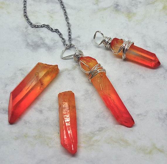 Aura crystal necklace sale