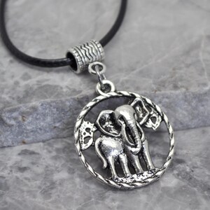 Antique Silver Look Elephant Pendant Necklace, Ladies Girls, Mens, Handmade to Order,  Animal Lover, Safari, African Wildlife, Gift Boxed