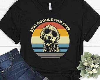 Best Doodle Dad Ever Shirt, Funny Dog Dad Retro Tee, Goldendoodle Father Gift, Cute Puppy Lover T-Shirt, Doodle Dog Owner Graphic Tee