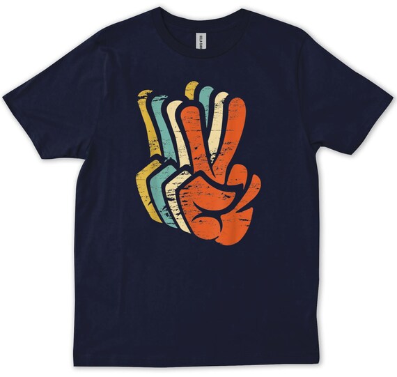 Retro Peace Sign Shirt • Vintage 70s Groovy Hand Symbol Tee
