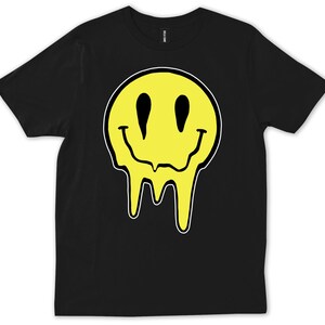 Dripping Smiley Face Melting Smiley Face Festival Top T-shirt
