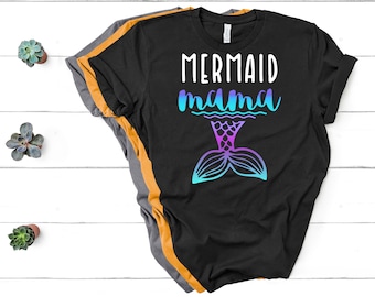 Mermaid Mama T-Shirt - Unisex Cotton Mermaid Party Shirt