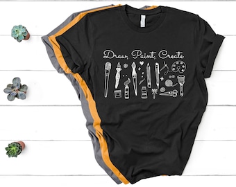 Draw Paint Create Artist Shirt, Unisex Cotton Tee