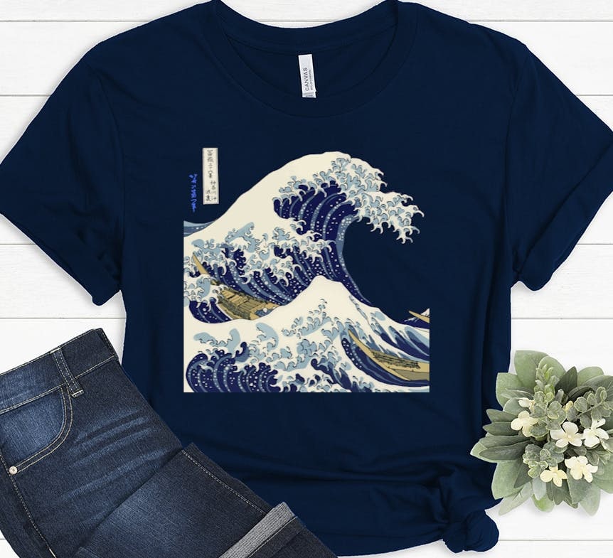 【oan】THE GREAT WAVE Short Sleeve T-shirt The Great Wave: Short-sleeve Unisex T-shirt - Etsy