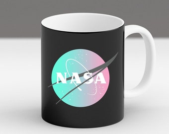NASA Pastel Rainbow Logo Mug, Space Lover Gift