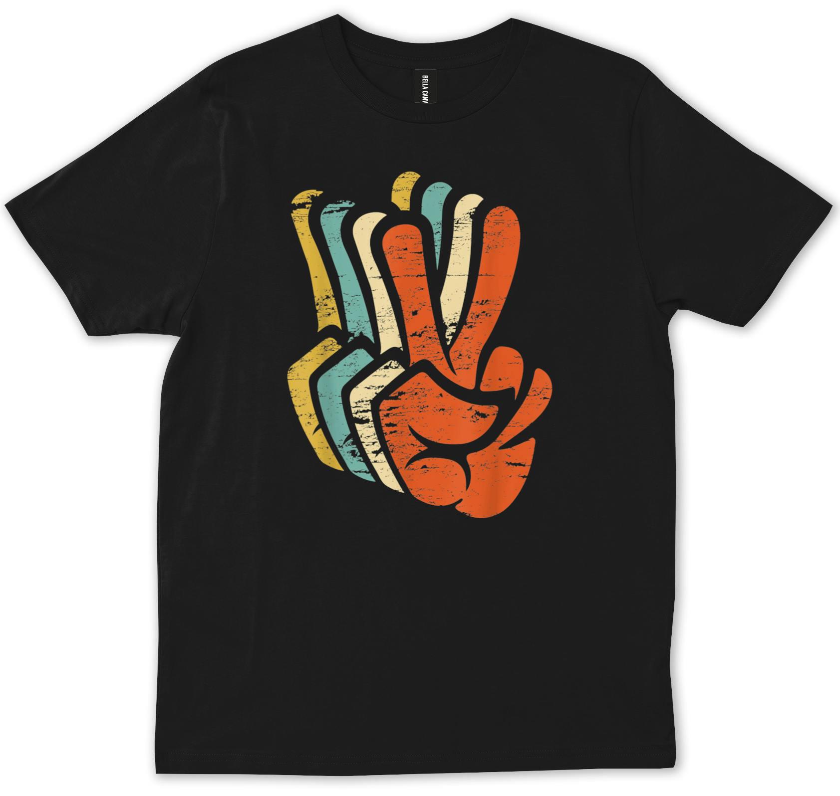 Retro Peace Sign Shirt • Vintage 70s Groovy Hand Symbol Tee