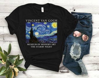 Starry Night Shirt, Van Gogh Shirt, Van Gogh Gift, Starry Night Gift, Art T-Shirt, Artist Shirt, Artist Gift, Vincent Van Gogh Art
