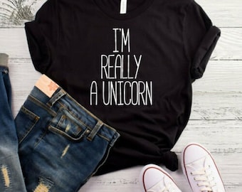 Camiseta unisex de algodón "Soy un unicornio"