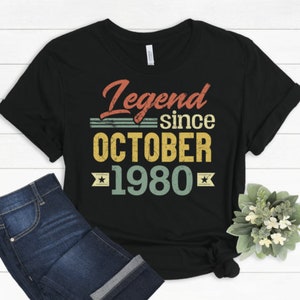 Vintage 1980 Shirt 40th Birthday Gift Party Over The Hill, birthday shirt, 40th birthday gift, party, funny shirt, 1980, october