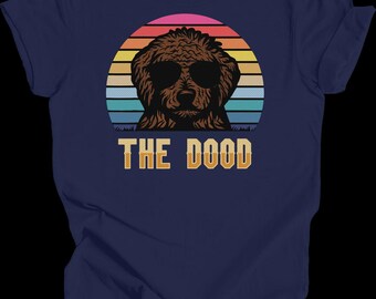 Dood-tröjan, Goldendoodle-tröja, Labradoodle-tröja, Doodle-hundälskare-tröja, retro solnedgångshund, present till hundmamma och pappa