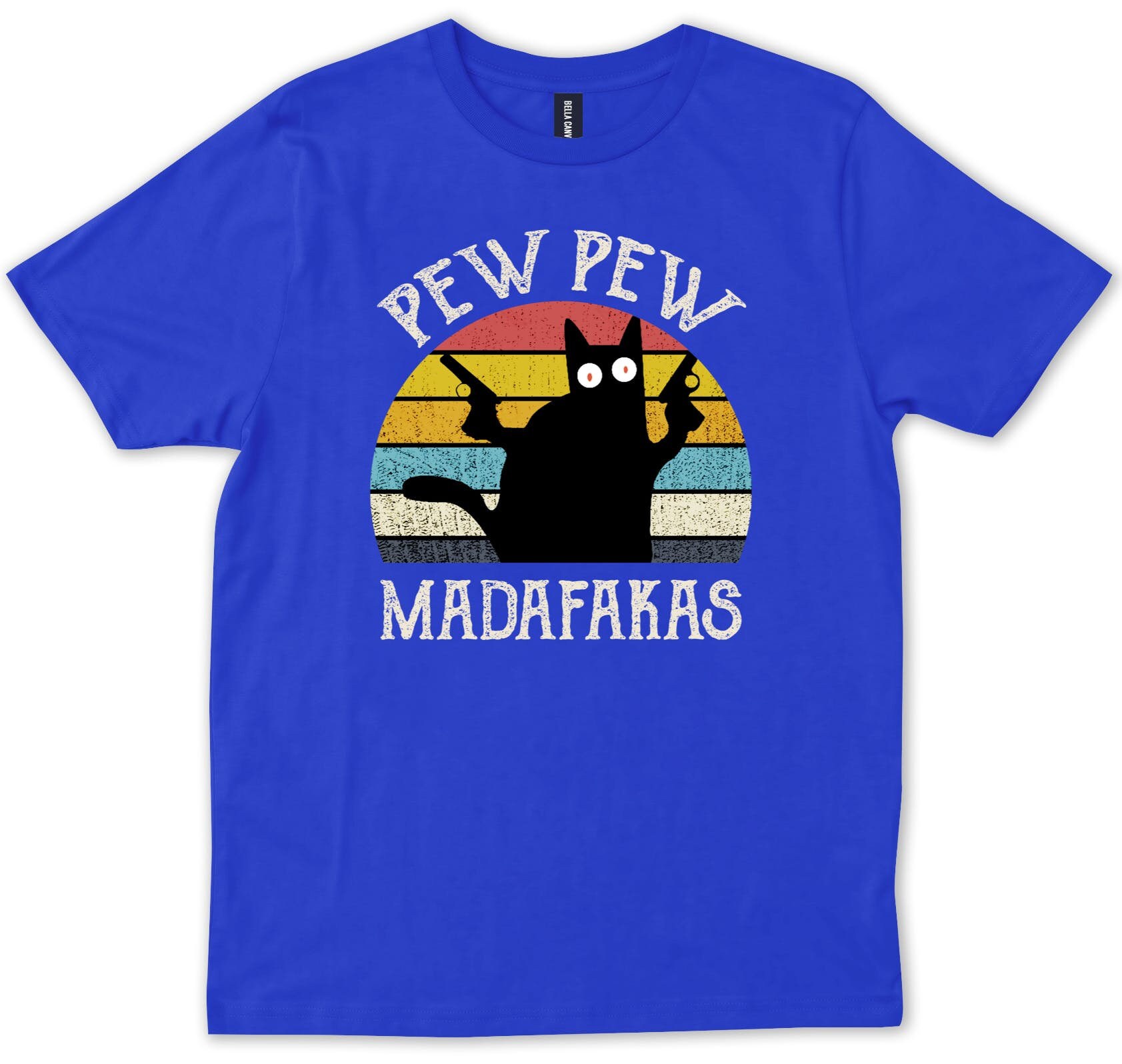 T-shirt Chat Pew Pew MADAFAKAS - Drôle Et Mignon - Homme - Coton - Silver Lake T-shirts