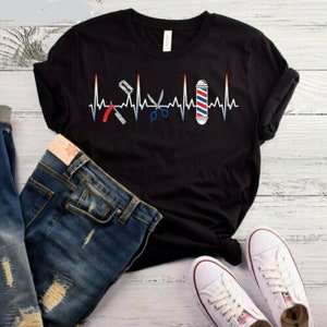 Barber Heartbeat, barber shirt, gift for barber, funny shirt, hair stylist shirt, hair stylist gift, barber tee, barber tshirt, barber gift