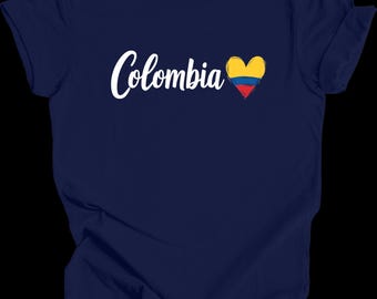 Kolumbien Shirt Kolumbien Tee Kolumbianer T-Shirt Kolumbien Stolz Shirt Kolumbien Flagge Herz T-Shirt Lateinisches Erbe Kolumbien Geschenk Fußball Kolumbien