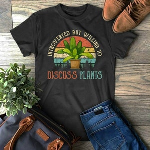 Introverted But Willing To Discuss Plants Shirt Plant Lover Shirt Introvert Shirt Unisex Jersey Short Sleeve Tee
