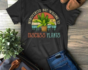 Introverted But Willing To Discuss Plants Shirt Plant Lover Shirt Introvert Shirt Unisex Jersey Short Sleeve Tee