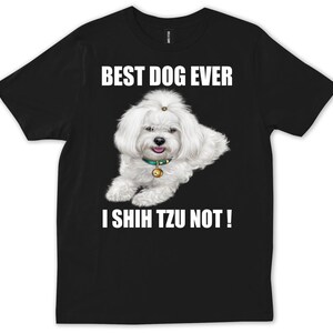 Funny Shih Tzu Shirt for Dog Lovers, I Shih Tzu Not Tee, Best Dog Ever T-Shirt, Cute White Dog Graphic Tee, Gift for Pet Owners