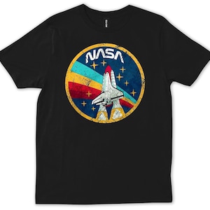 Retro Space Shuttle Shirt, NASA Inspired Tee, Rocket Launch Vintage T-Shirt, Space Lover Gift, Astronomy Graphic Tee, Galaxy Nerd Top