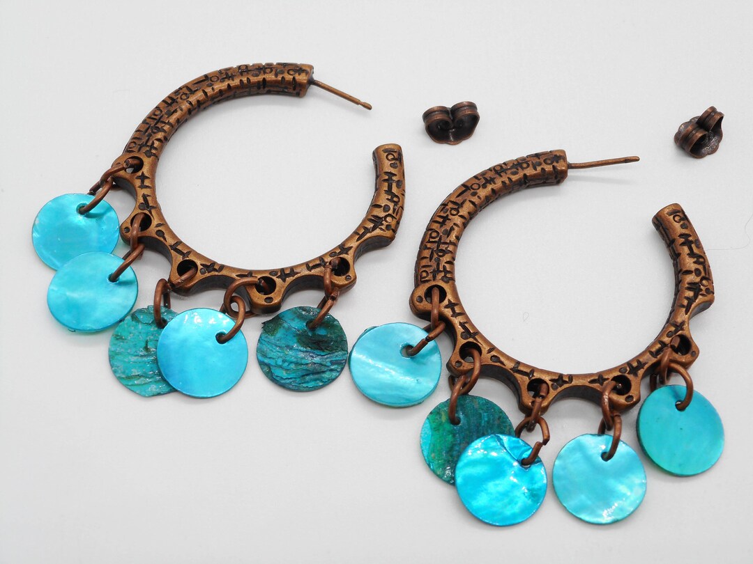 Antique Copper Colored Earrings With Pivot Closure. They Have Etsy