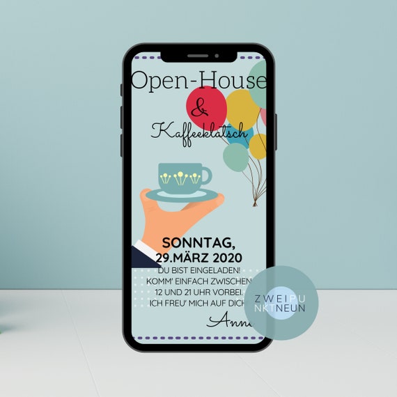 Ecard Open House Digitale Einladung Whatsapp Einladung Etsy