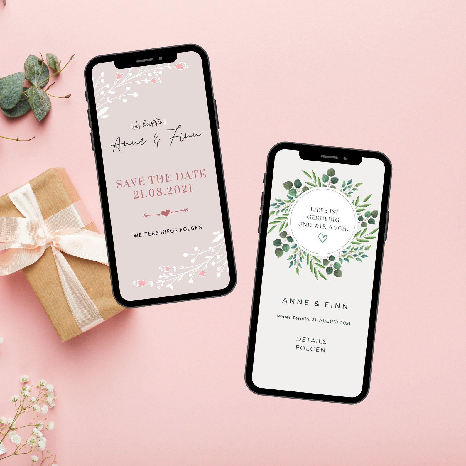 Digitale Save the Date Karte zum versenden WhatsApp Online | Etsy