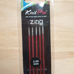 ZING Knit pro Nadelspiele 20 cm lang verschiedene Nadelstärken Stricknadeln ab 2,00 3,50 mm 2,00 mm