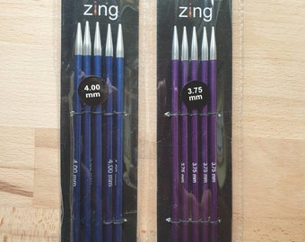ZING Nadelspiel knit pro 15 cm Länge Stricknadeln Nadelstärken 3,75 & 4,0 mm