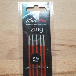 ZING needle game from Knit per 15 cm length knitting needles different needle sizes 2,75 mm