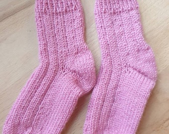 Handgestrickte Baby Kleinkinder Kindersocken Rosa 20/21