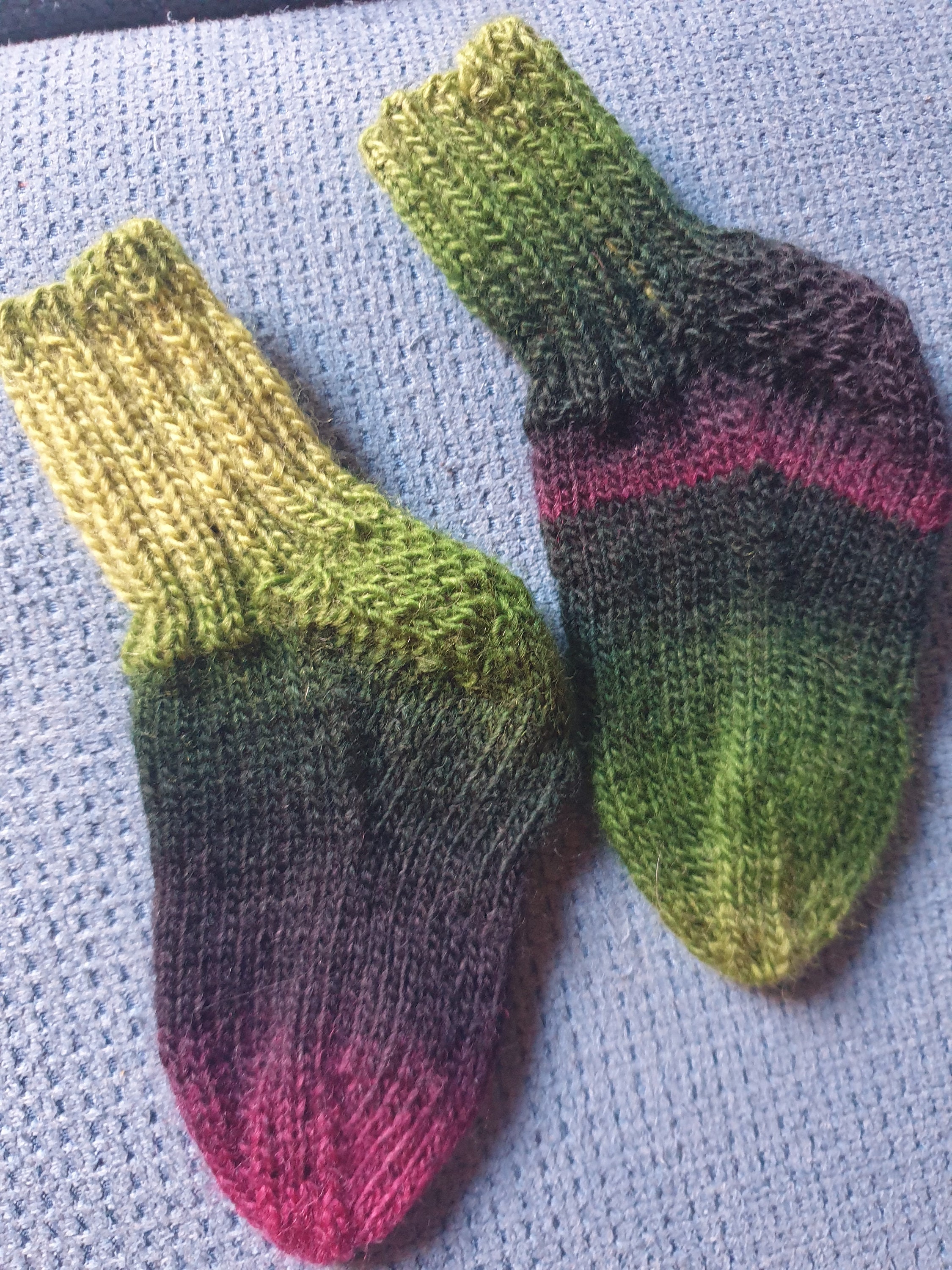Handknitted Baby Socks Gradient Green Knitted Etsy UK