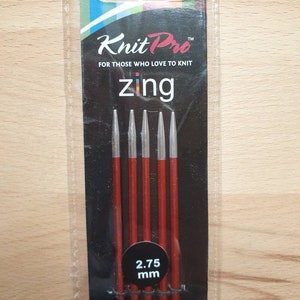 ZING Knit pro Nadelspiele 20 cm lang verschiedene Nadelstärken Stricknadeln ab 2,00 3,50 mm 2,75 mm