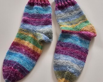 Handgestrickte Socken Gr 30 Bunt