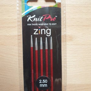 ZING Knit pro Nadelspiele 20 cm lang verschiedene Nadelstärken Stricknadeln ab 2,00 3,50 mm 2,50 mm