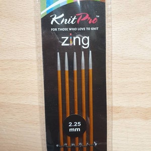 ZING Knit pro Nadelspiele 20 cm lang verschiedene Nadelstärken Stricknadeln ab 2,00 3,50 mm 2,25 mm