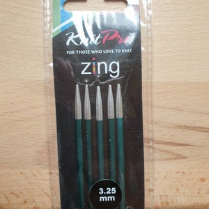 ZING Knit pro Nadelspiele 20 cm lang verschiedene Nadelstärken Stricknadeln ab 2,00 3,50 mm 3,25 mm