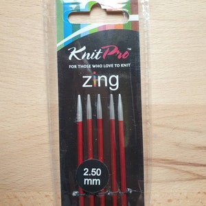 ZING needle game from Knit per 15 cm length knitting needles different needle sizes 2,50 mm