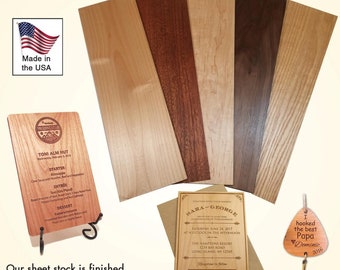 Laserable Hardwood Sheet Stock