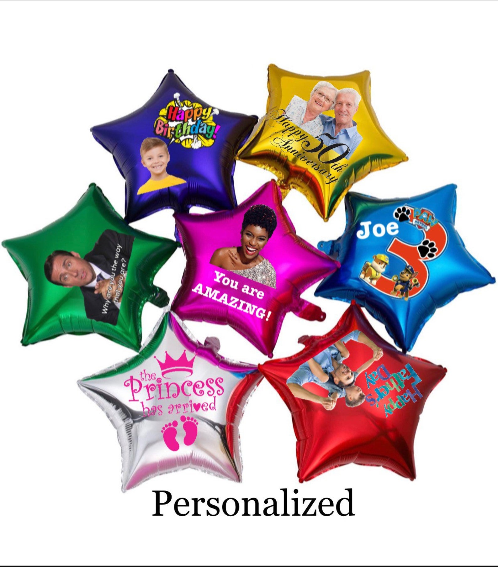 Personalized Balloons Foil Picture Balloons Personalized Etsy