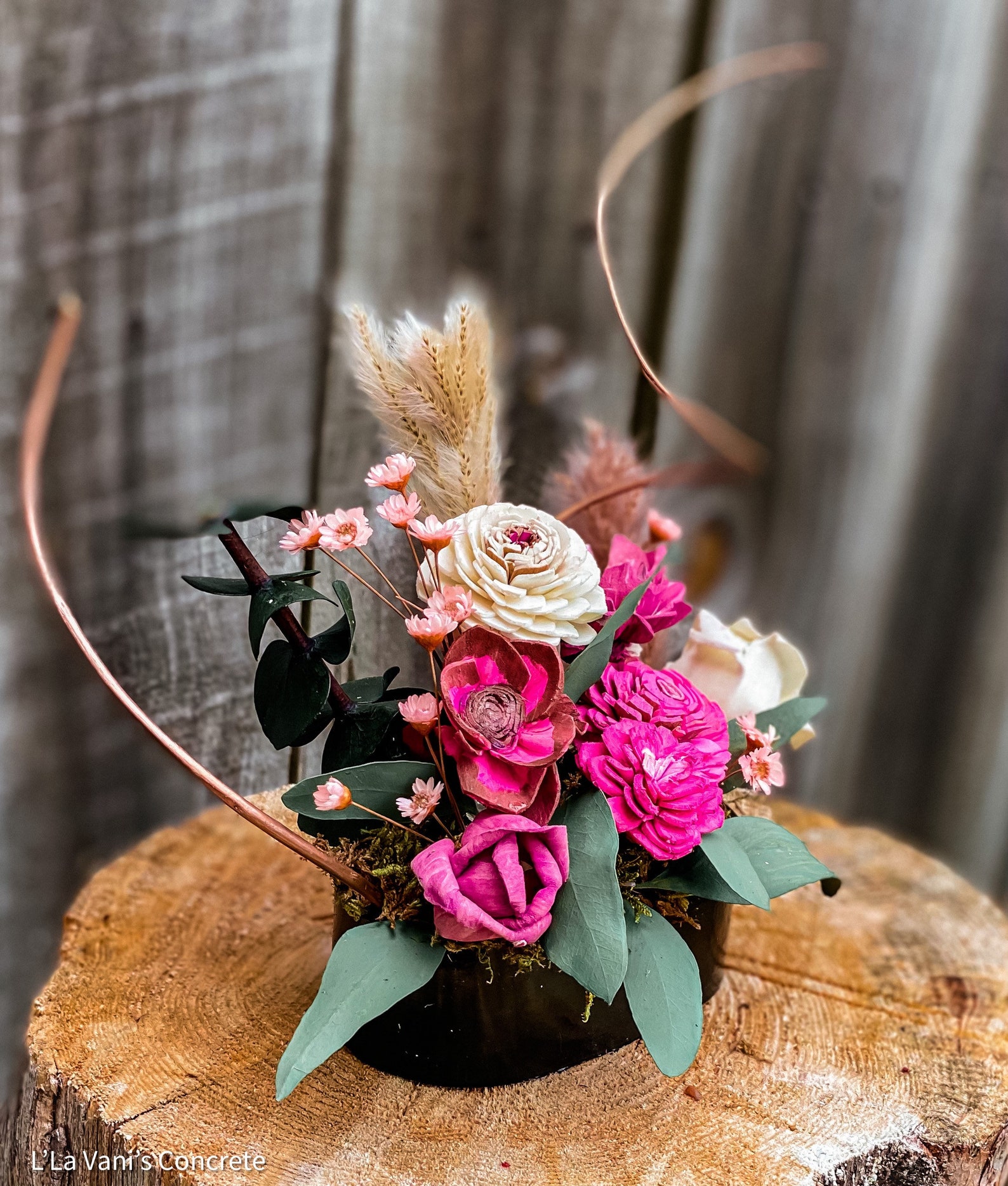Dry Flowers Arrangement Sola Wood and Persevere Flowers Etsy