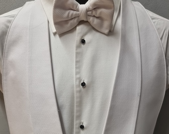 Chaleco blanco Marcella Piqué para hombre Traje de noche Tux Corbata blanca