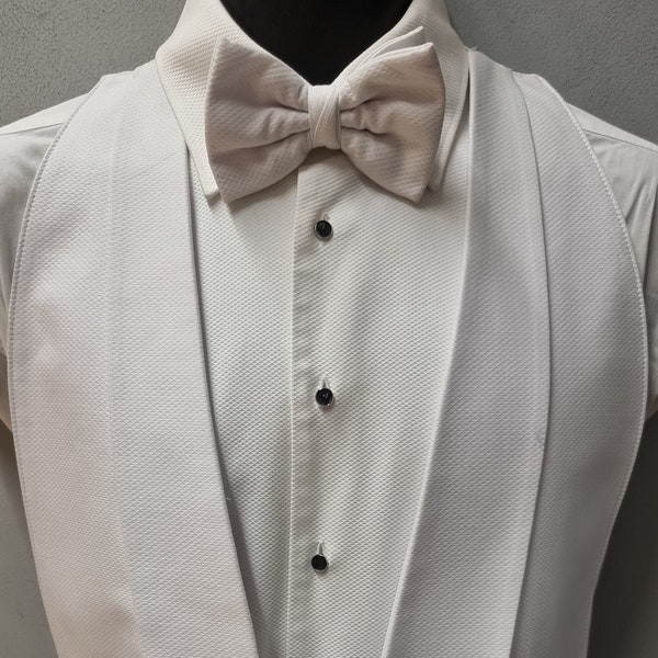 Mens Marcella Pique white Waistcoat Evening Wear Tux White Tie